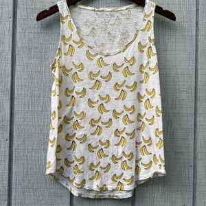 Lucky Brand Banana Print Tank Top - Women's Sz S - Casual Cute Summer Sleeveless